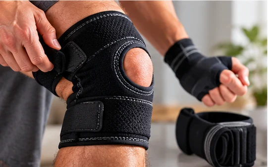 Knee support and wrist support accessories