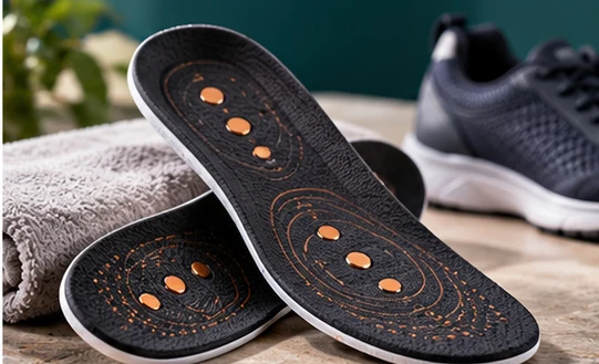 Editorial photograph representing magnetic insoles